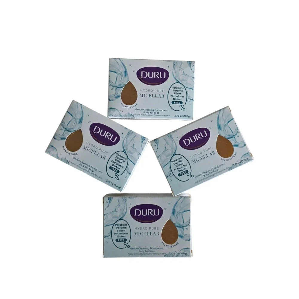 Duru Hydro Pure Micellar Gentle Cleansing Transparent Bar Soap 3.75 oz ,4pk